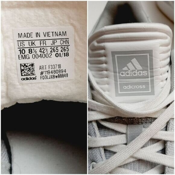 ADIDAS Adicross Classic Spikeless Golf Shoe Sneakers Grey Comfort Athletic Sz 10 - Picture 15 of 16